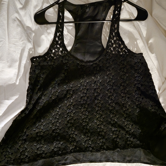Women's Black Lace Statement Piece Top Size S Used - Picture 4 of 7